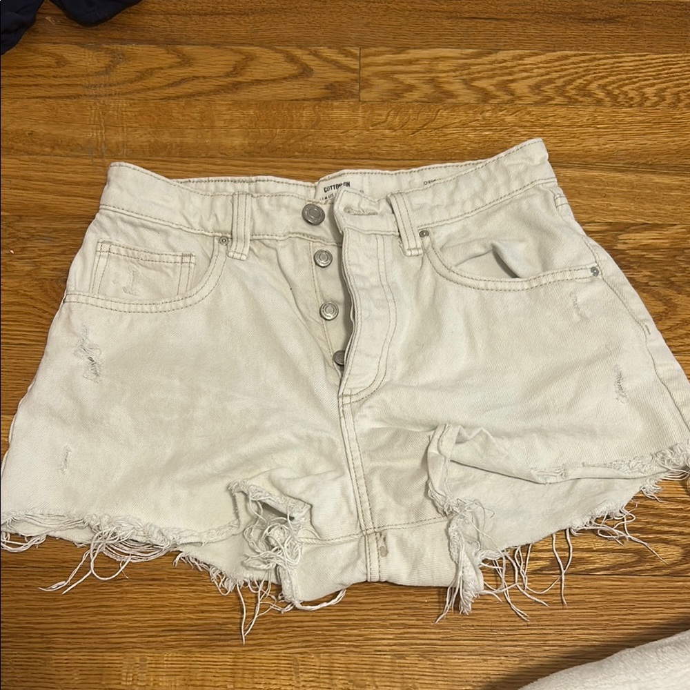 Cotton On Cream Jean Shorts